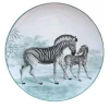 Set of 2 Zebra Menagerie Ottomane Porcelain Dessert Plates