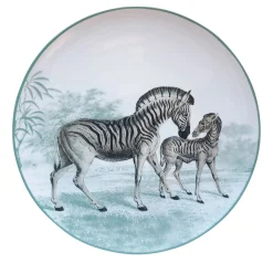 Set of 2 Zebra Menagerie Ottomane Porcelain Dessert Plates