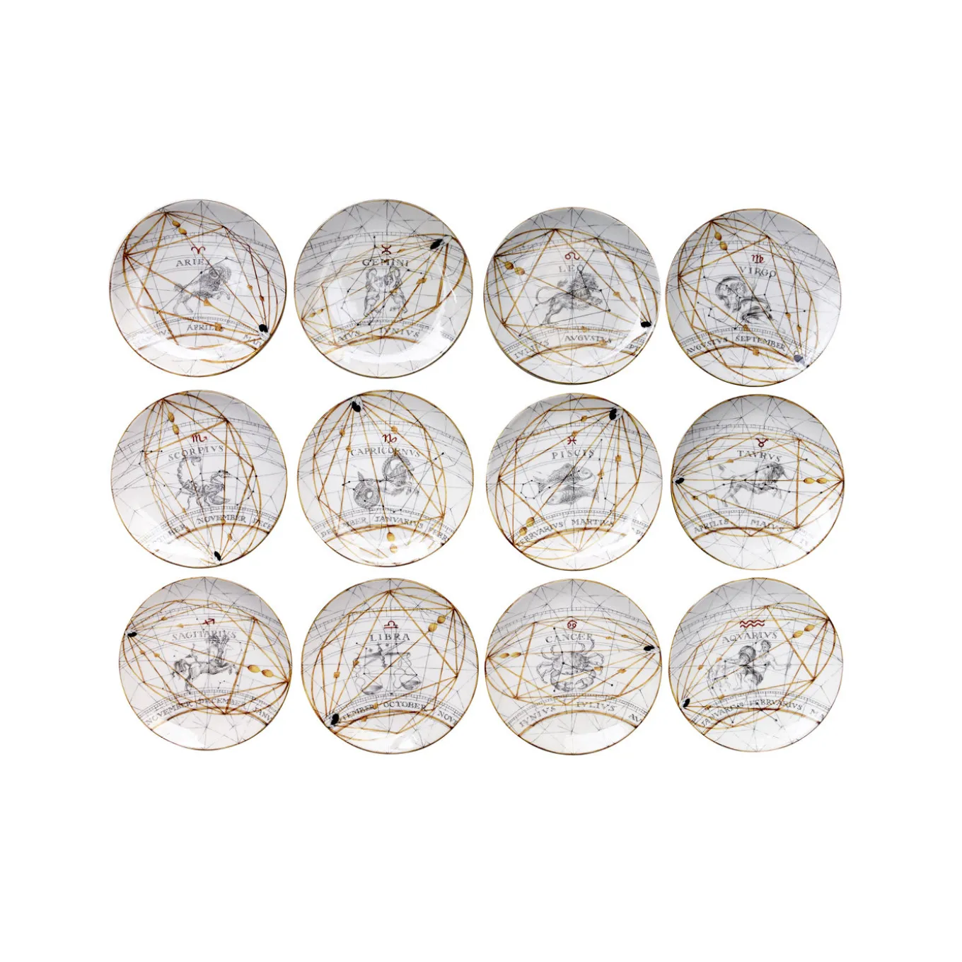 Set of 12 Zodiaco dessert plates