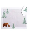 Set of Bear Rectangular Linen Placemat And Napkin