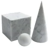 Set of Decorative Objects Paper Weights Book Holders in White Carrara Marble