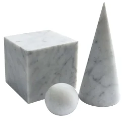 Set of Decorative Objects Paper Weights Book Holders in White Carrara Marble