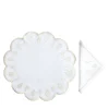 Set Of Gocce Gold Round Linen Placemat And Napkin