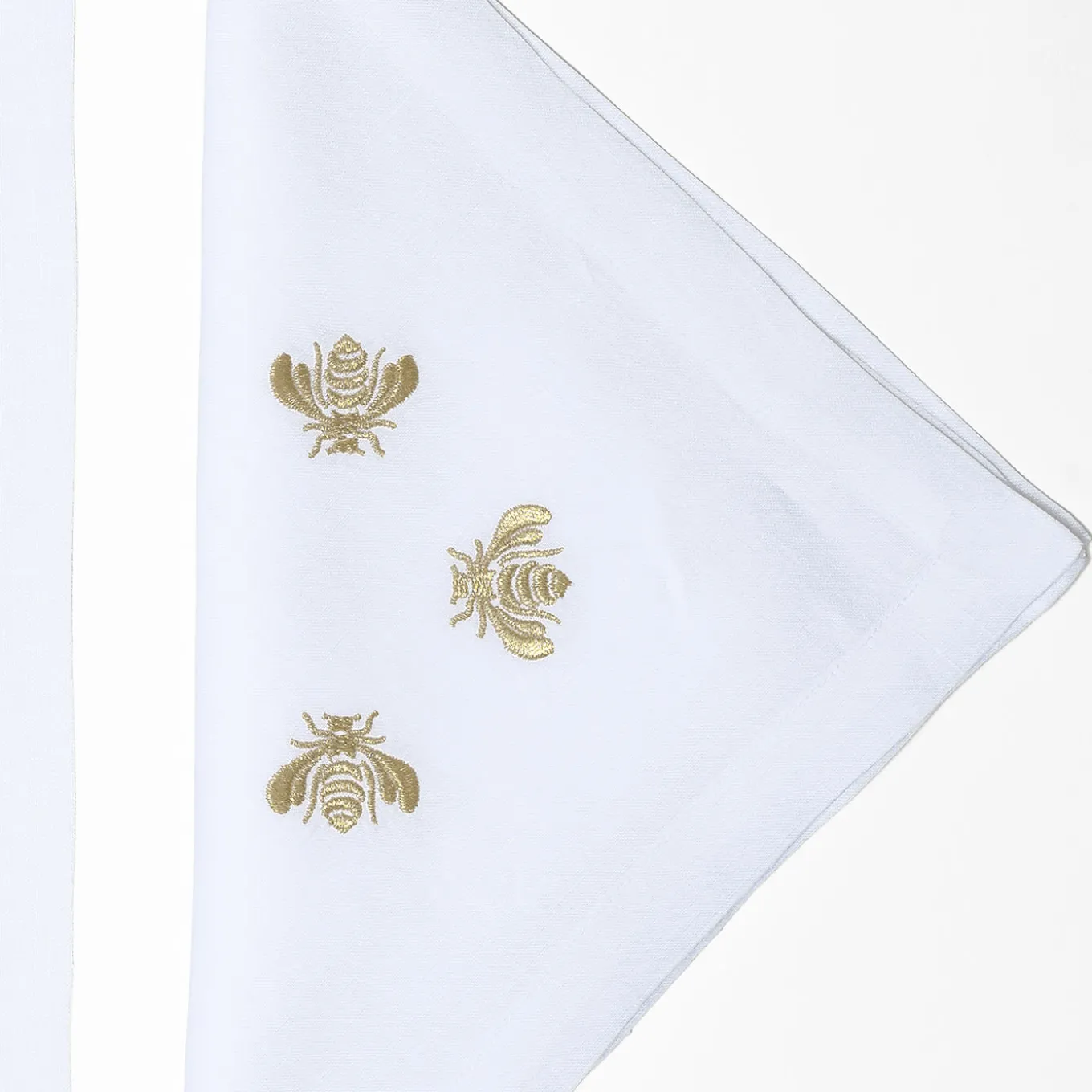 Set of Golden Bees Rectangular Linen Placemat And Napkin