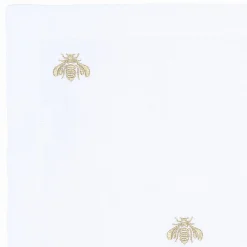Set of Golden Bees Rectangular Linen Placemat And Napkin
