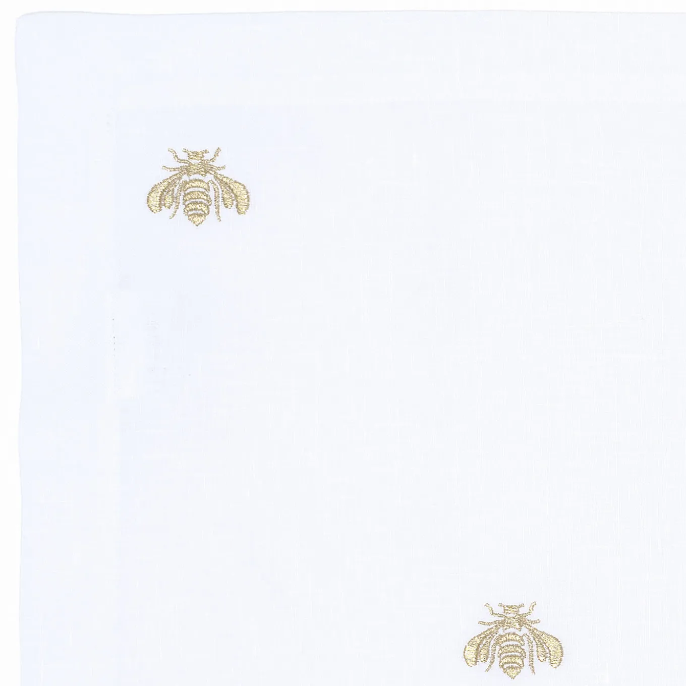 Set of Golden Bees Rectangular Linen Placemat And Napkin