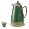 Set of Green and Pink Small Dallah Thermos and 6 Finjan Cups