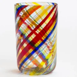 Set of Harlequin Water and Wine Murano Glasses for Six
