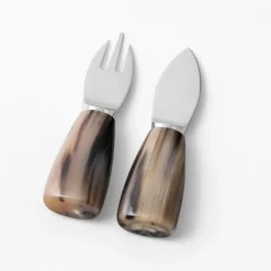 Set of Parmigiano Serving Cutlery with Horn Handles