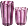 Set of Pink Water and Wine Murano Glasses for Six