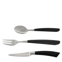 Set of Six of Fork, Knife, and Spoon for Dessert in Horn