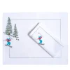 Set of Ski Hand Embroidered Placemat and Napkin #3