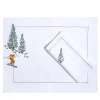 Set of Ski Hand Embroidered Placemat and Napkin #1