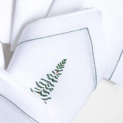 Set of Ski Hand Embroidered Placemat and Napkin #1