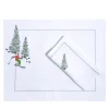 Set of Ski Hand Embroidered Placemat and Napkin #6