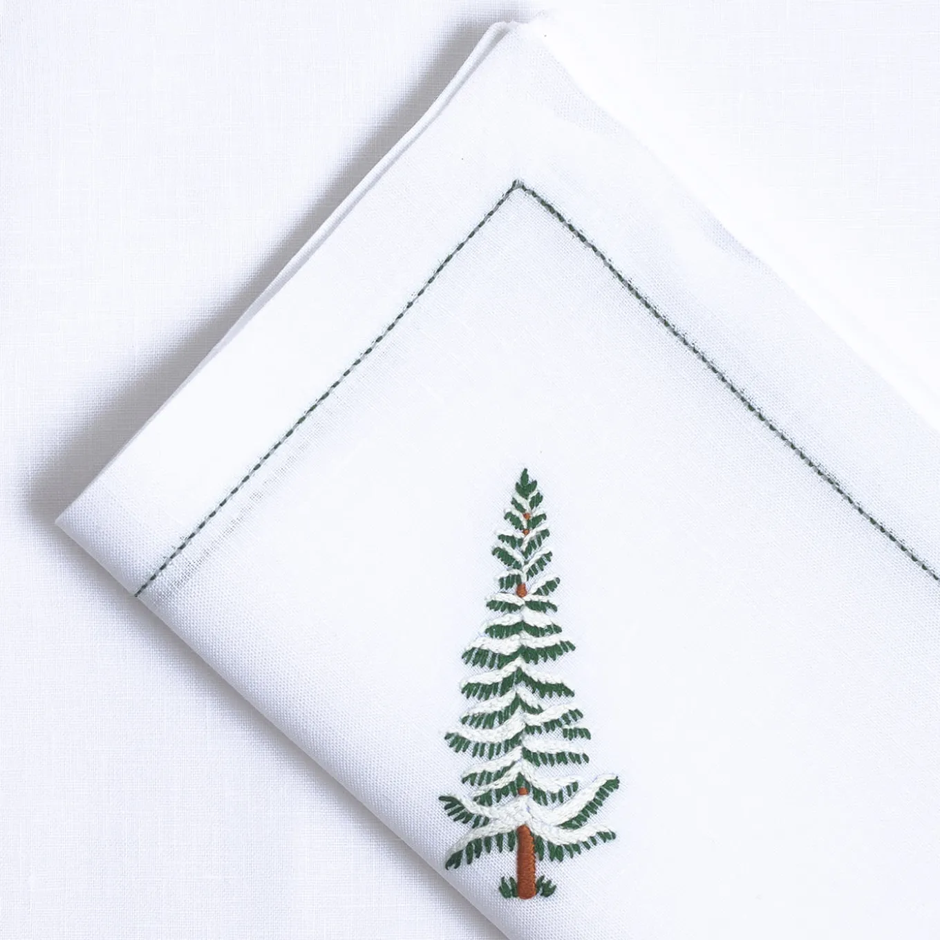 Set of Ski Hand Embroidered Placemat and Napkin #7