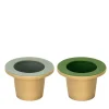 Set of two Pofi Green and Light Blue Cachepots