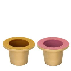 Set of two Pofi Yellow and pink Cachepots