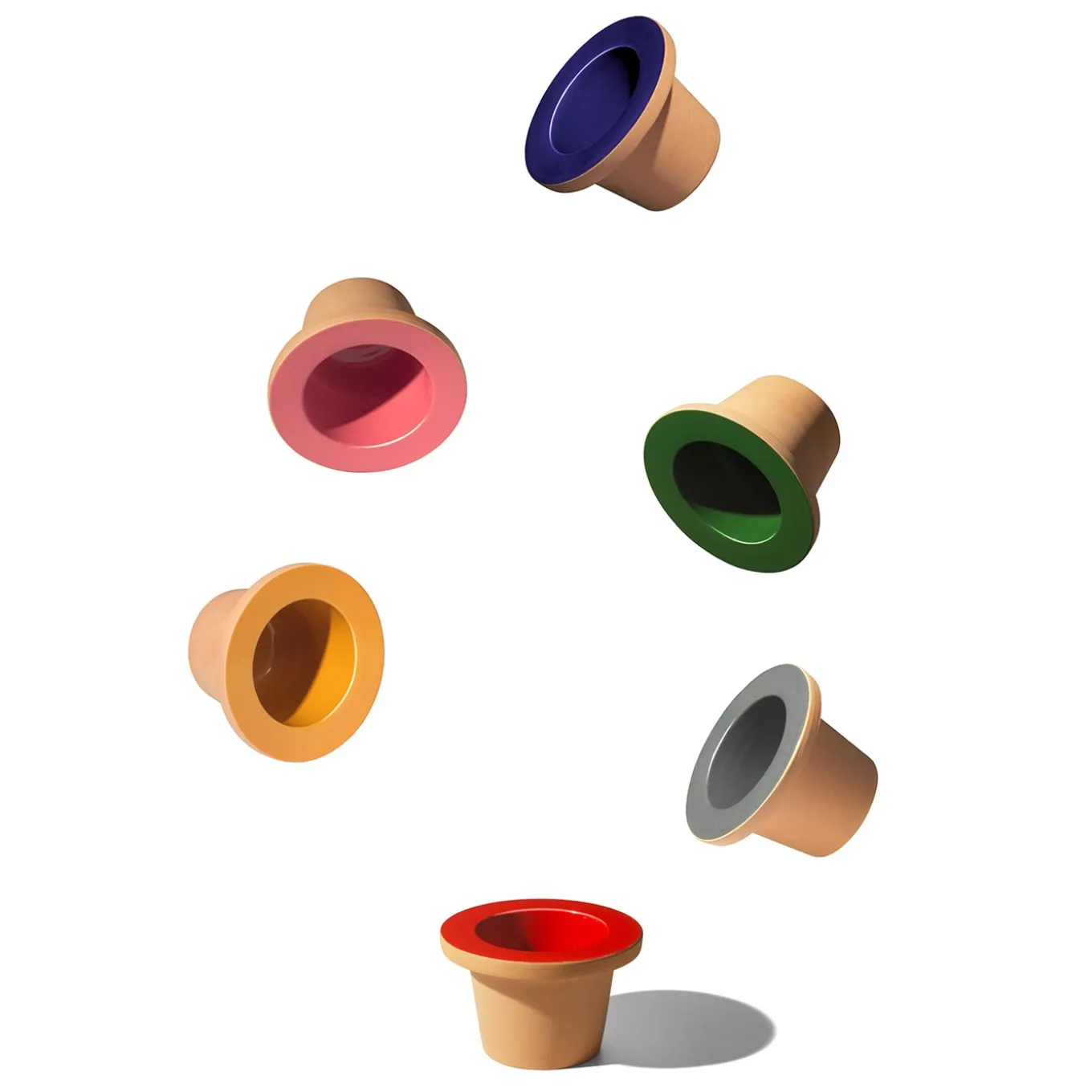 Set of two Pofi Yellow and pink Cachepots