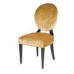 Set of Two Sophia Wood and Fabric Chairs