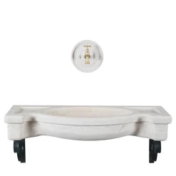 Sethra Travertine Semicircular Basin