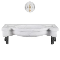 Sethra white marble outdoor basin