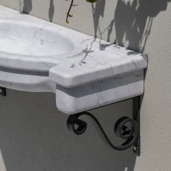 Sethra white marble outdoor basin