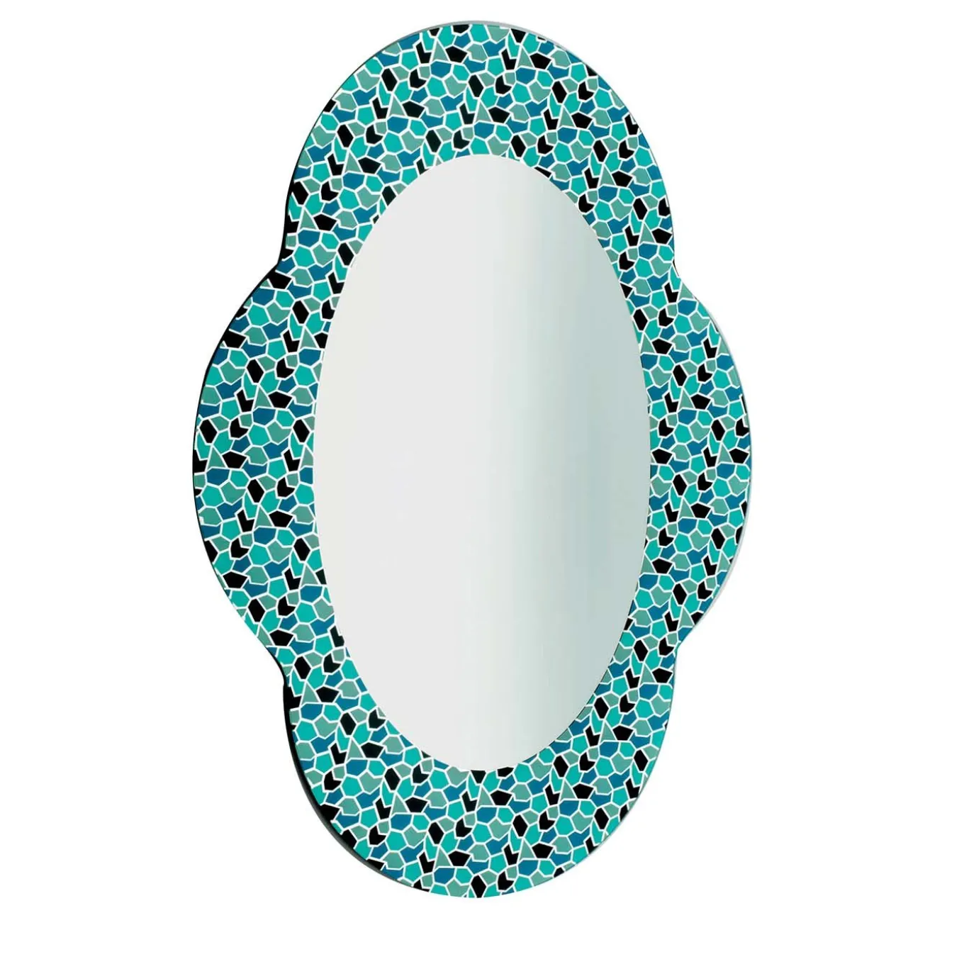 Settecento Green and Light Blue Mirror by Alessandro Mendini