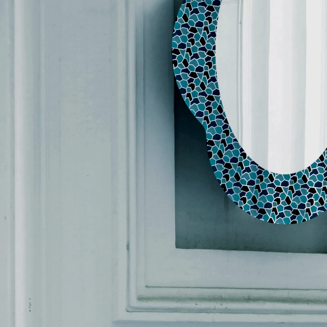 Settecento Green and Light Blue Mirror by Alessandro Mendini