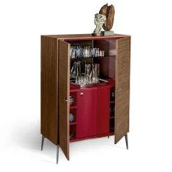 Shake Walnut Bar Cabinet by Giuseppe Bavuso