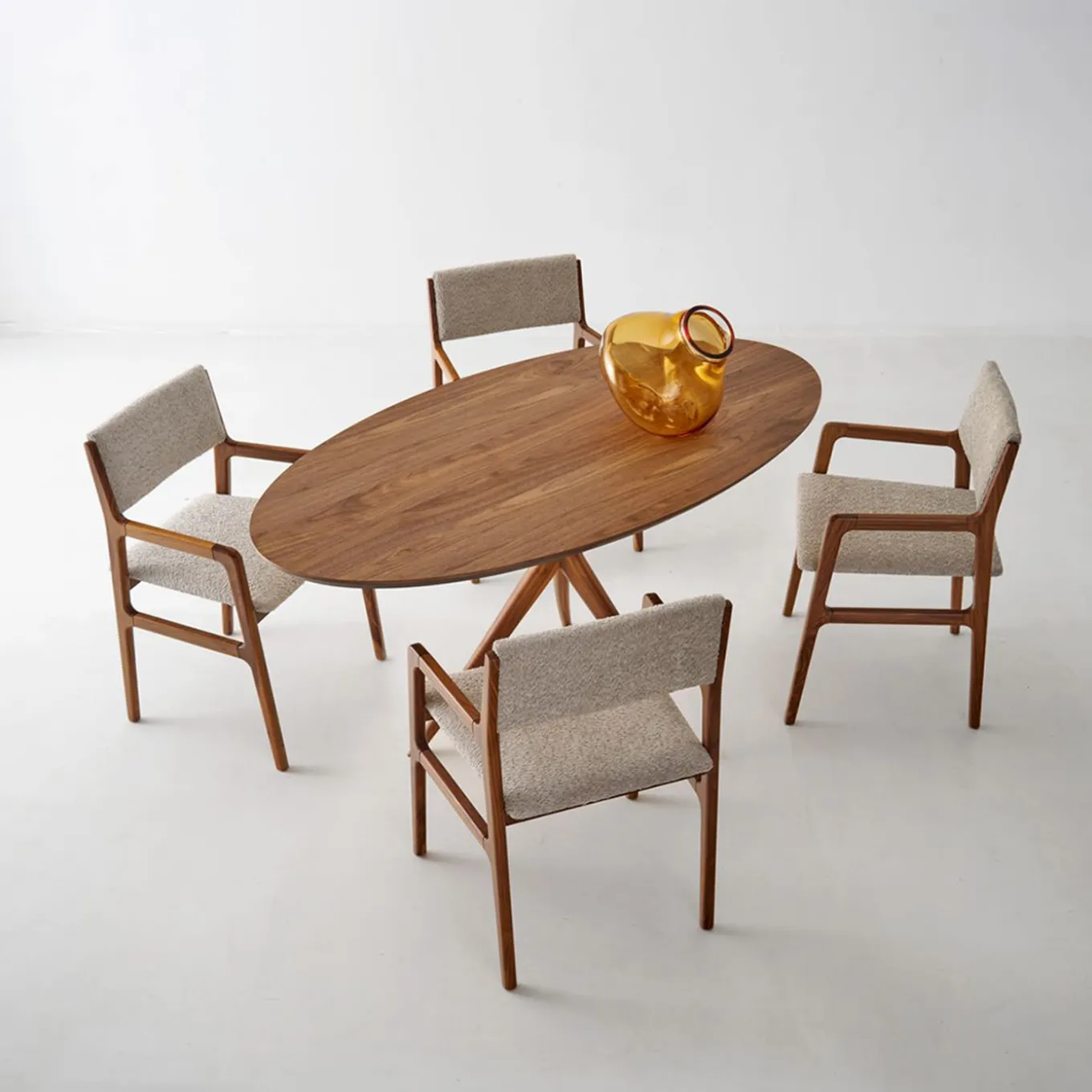 Shanghai Beige & Walnut Chair