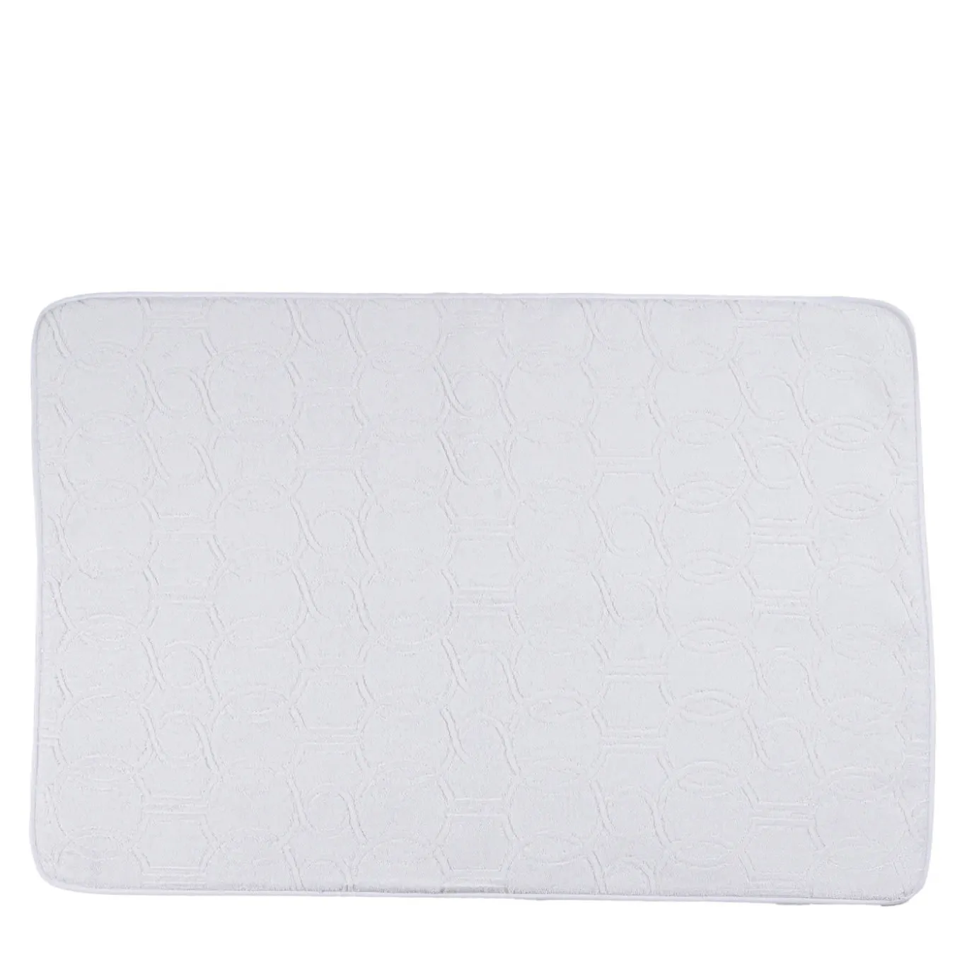 Shangri-La Jacquard White Bath Rug