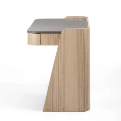 Shape 2-Drawer Leather & Eucalyptus Desk