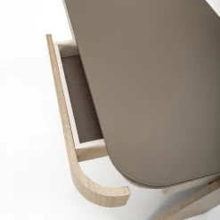 Shape 2-Drawer Leather & Eucalyptus Desk