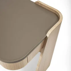 Shape 2-Drawer Leather & Eucalyptus Desk