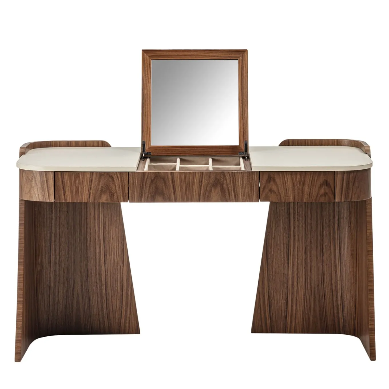 Shape Leather & Canaletto Walnut Vanity Desk