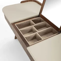 Shape Leather & Canaletto Walnut Vanity Desk