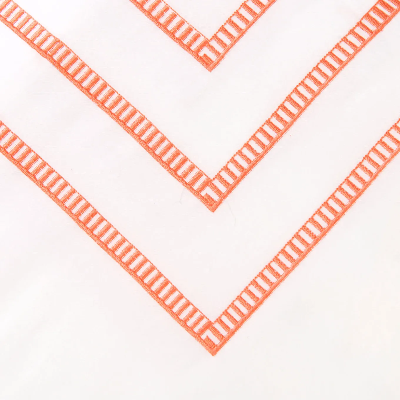 Siam White and Orange Embroidered Cotton Satin Duvet Cover