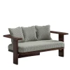Siesta Mahogany Wood and Fabric Outdoor Sofa