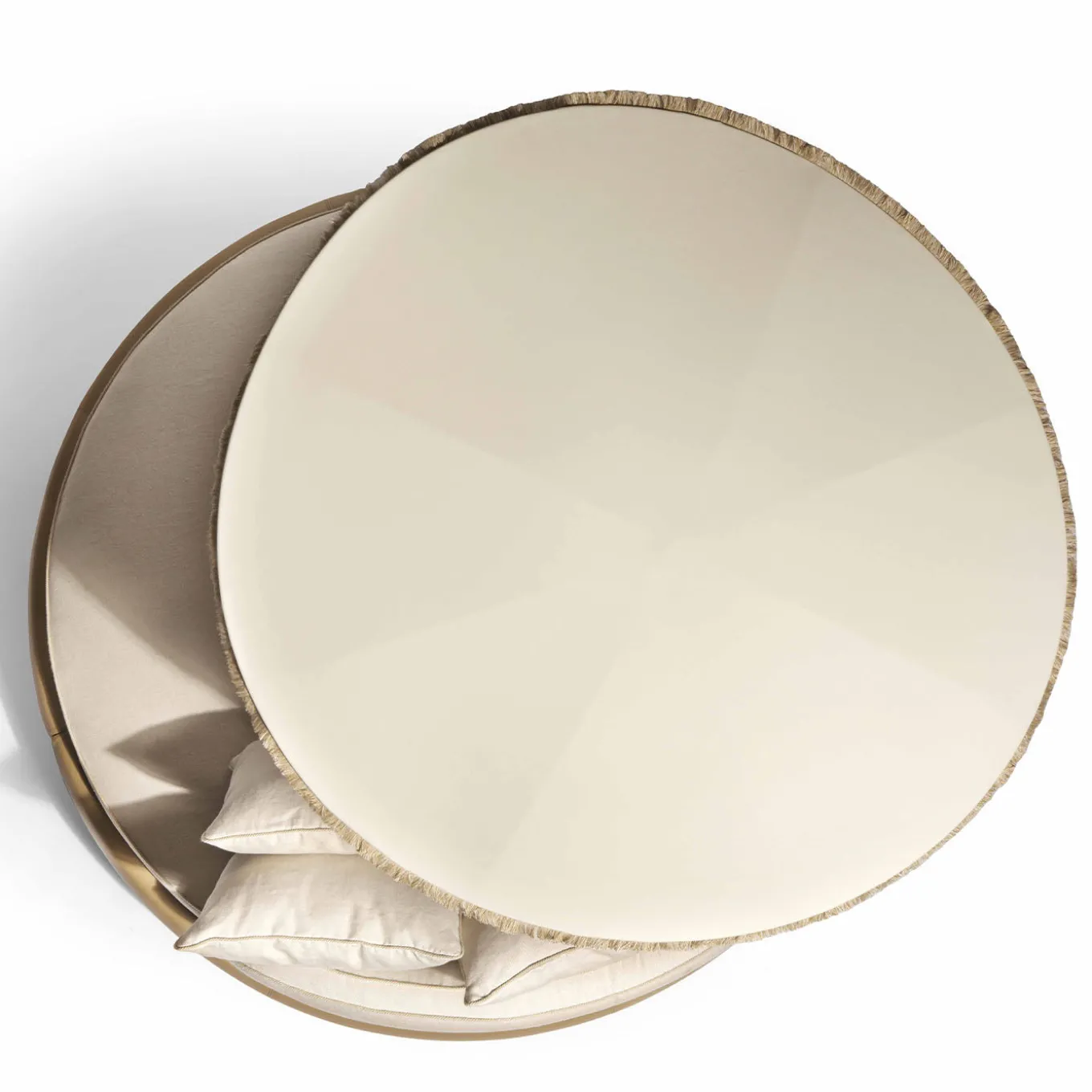 Siesta Round Beige fabric with Sunshade Outdoor Daybed
