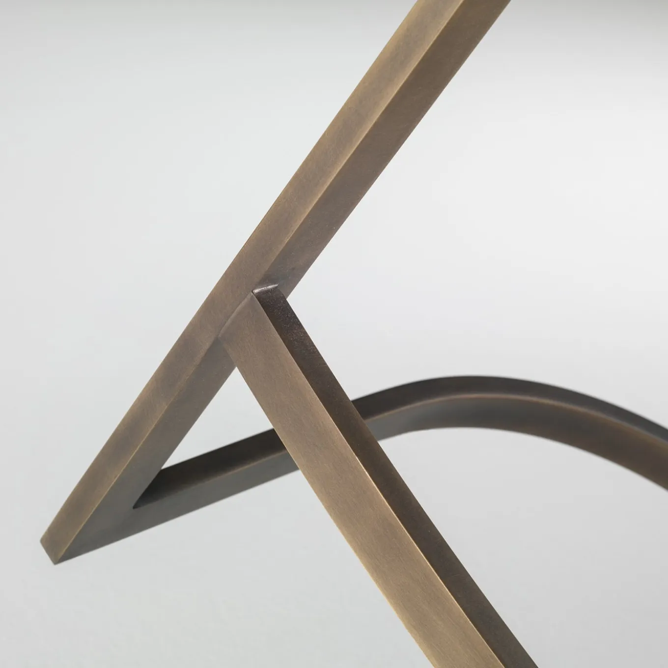 Sign brown leather with bronze finish brass base high stool