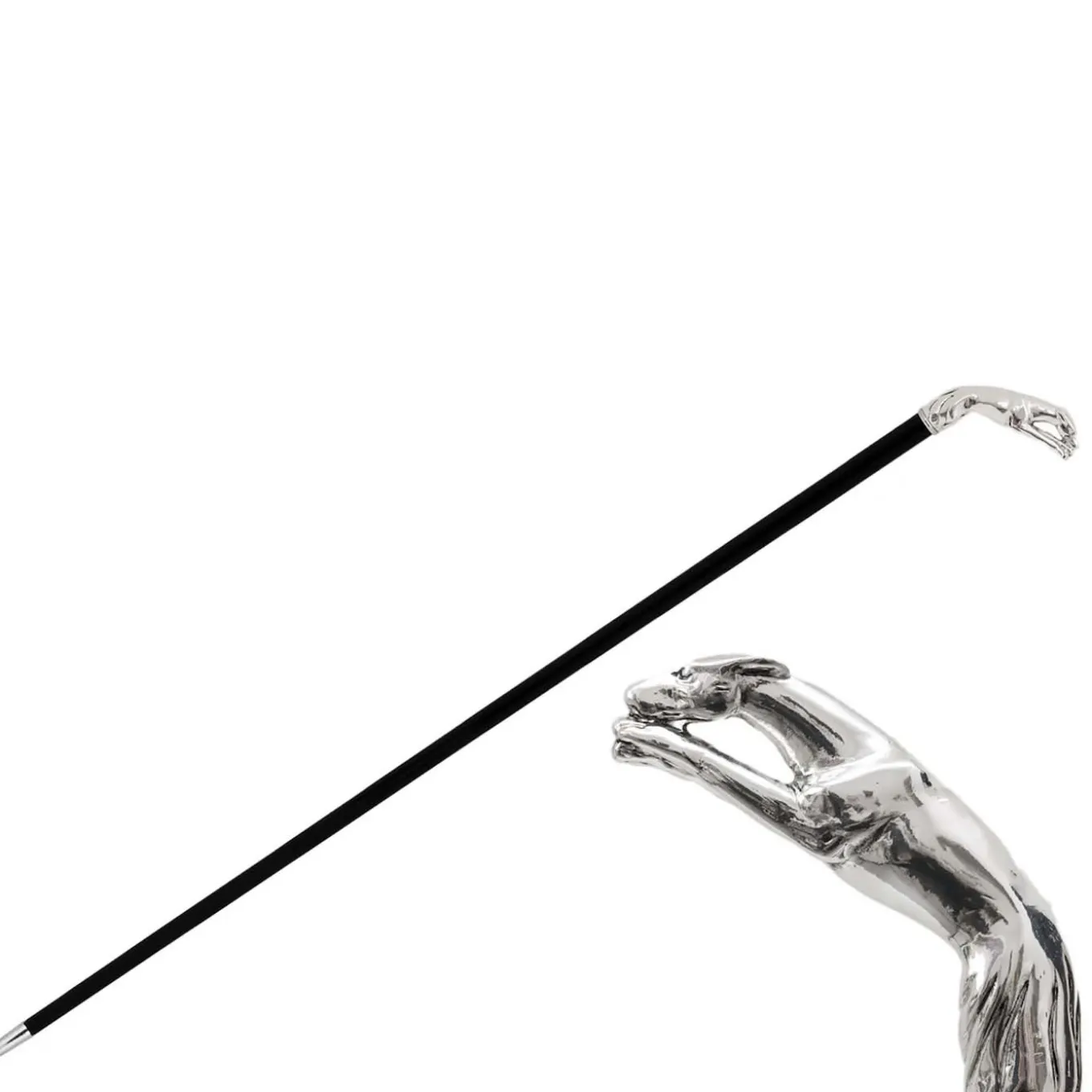 Silver Greyhound Cane