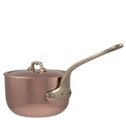 Silver lined Copper Saucepan Dish with Lid