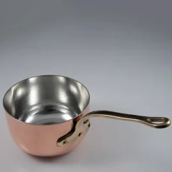 Silver lined Copper Saucepan Dish with Lid
