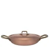Silver lined 2-Handle Bulging Copper Pan with Lid