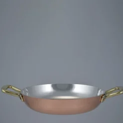 Silver lined 2-Handle Bulging Copper Pan with Lid