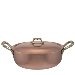 Silver lined 2-Handle Copper Pot with Lid #2