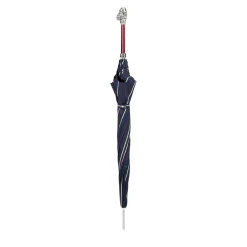 Silver Monkey Handle Striped Umbrella