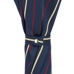 Silver Monkey Handle Striped Umbrella