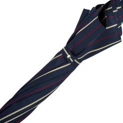 Silver Monkey Handle Striped Umbrella